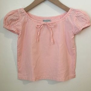 Papo d'Anjo Girls' Gingham Print Top